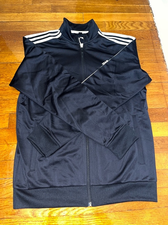 adidas Black Track Jacket with White Stripes - Picture 5 of 8